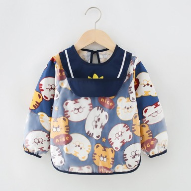 Baby Long Sleeve Waterproof Feeding Bib with Pocket