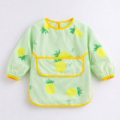 Baby Long Sleeve Waterproof Feeding Bib with Pockets