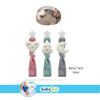 Babyjem Pacifier Holder – Plush Soother Chain with Clip