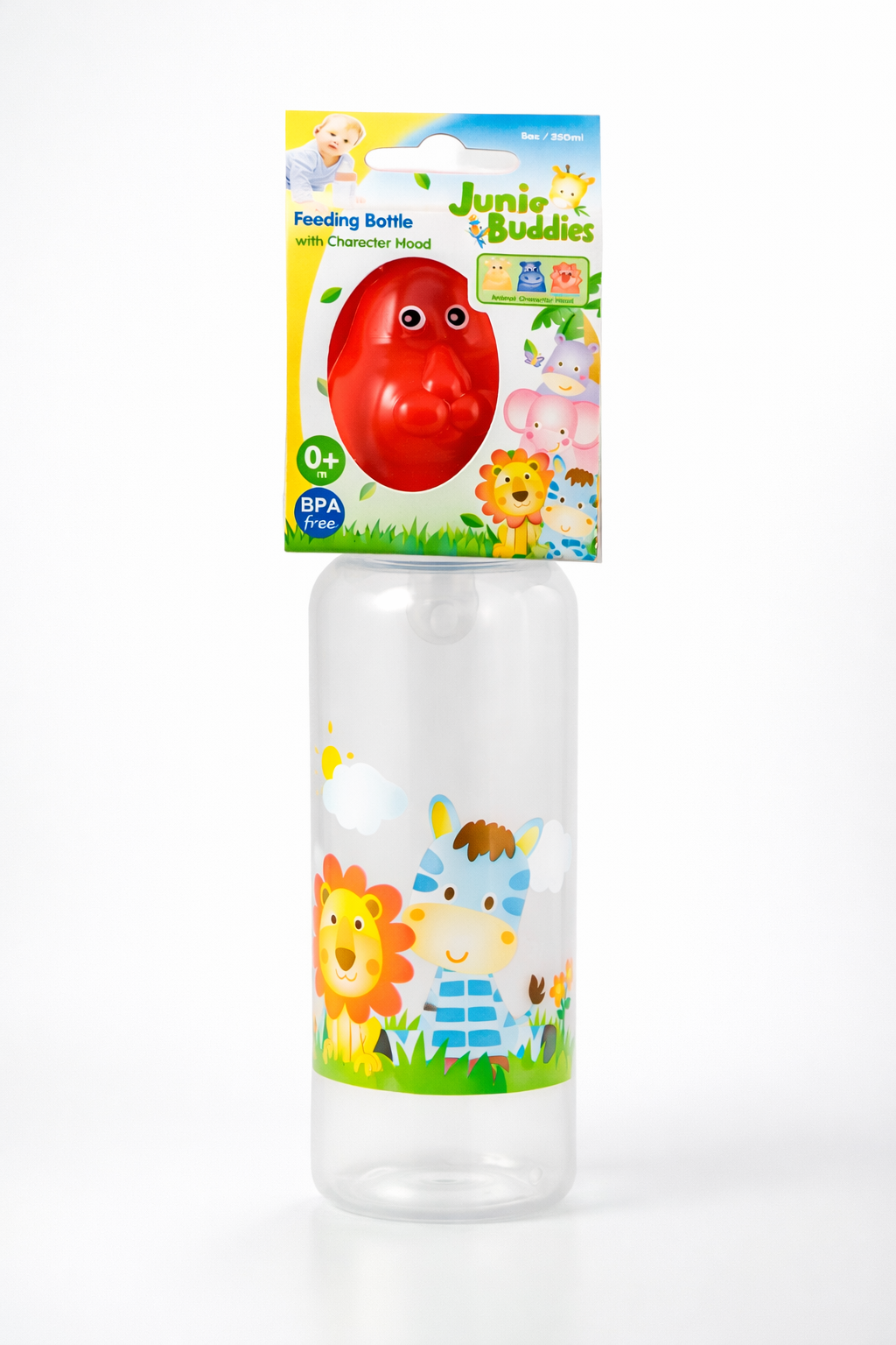 8oz Feeding Bottle with Silicone Nipple & Character Hood – BPA-Free Jungle Buddies Bottle