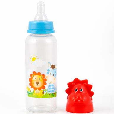 8oz Feeding Bottle with Silicone Nipple & Character Hood – BPA-Free Jungle Buddies Bottle