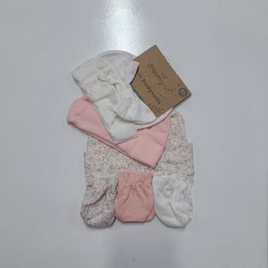 6-Piece Baby Cap & Mitten Set – Soft Cotton Newborn Essentials
