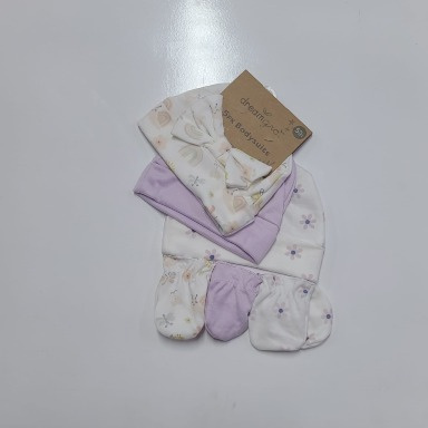 6-Piece Baby Cap & Mitten Set – Soft Cotton Newborn Essentials