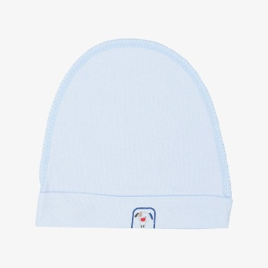 Baby Cotton Hat with Dog Embroidery – Soft Newborn Cap 0–3 Months