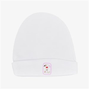 Baby Cotton Hat with Dog Embroidery – Soft Newborn Cap 0–3 Months