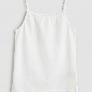 Aquababy Girls White Camisole Vest – Soft Cotton Sleeveless Innerwear
