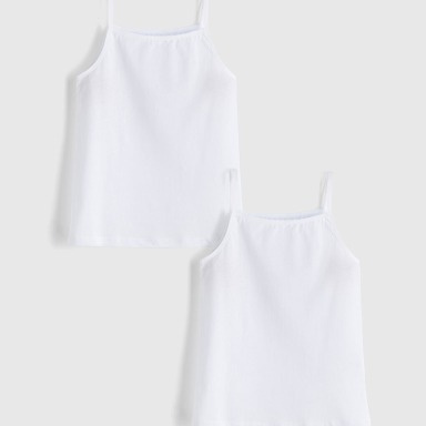 Aquababy Girls White Camisole Vest – Soft Cotton Sleeveless Innerwear