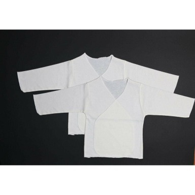 White Newborn Vest – Easy Snap Kimono Style