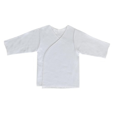 White Newborn Vest – Easy Snap Kimono Style
