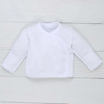 White Newborn Vest – Easy Snap Kimono Style