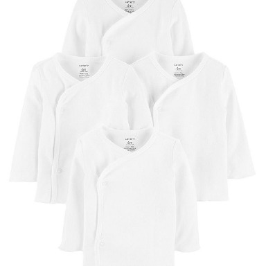 White Newborn Vest – Easy Snap Kimono Style