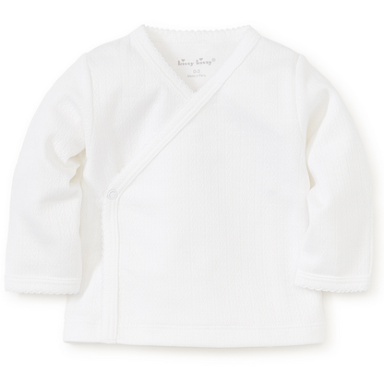 White Newborn Vest – Easy Snap Kimono Style
