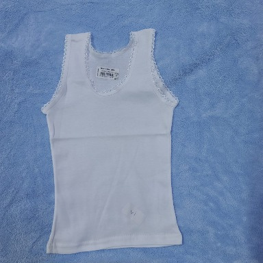 White Girls’ Cotton Ribbed Singlet vest