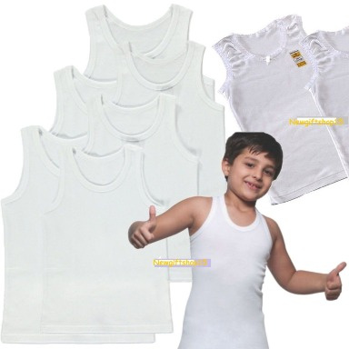 White Cotton Boys’ Vest – Aquababy Children’s Undershirts Pack