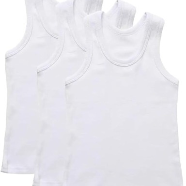 White Cotton Boys’ Vest – Aquababy Children’s Undershirts Pack