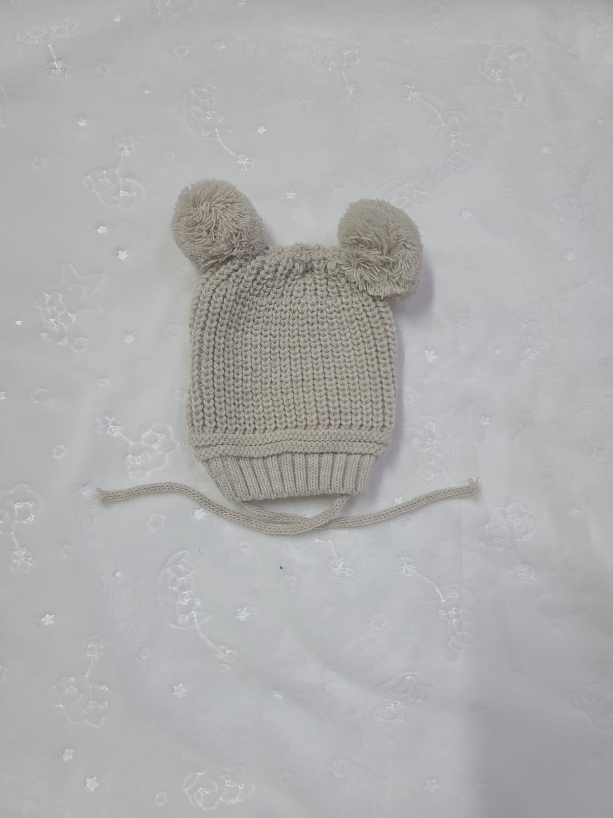 Baby Double Pom-Pom Knit Hat – Warm Winter Cap with Chin Strap