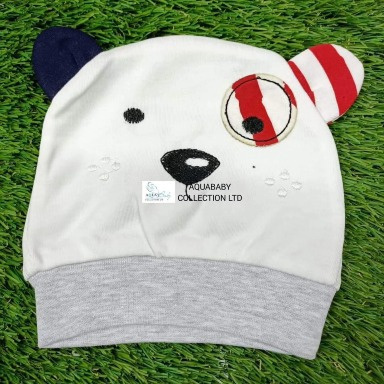 Newborn Baby Cotton Beanie – Animal Face with 3D Ears