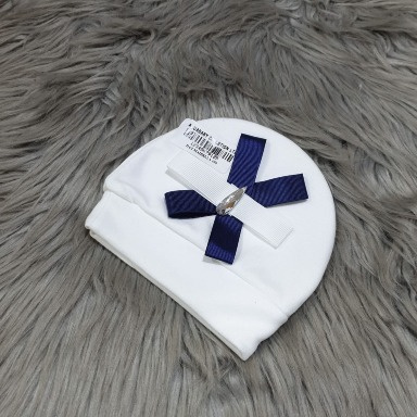 Baby Beanie with Layered Bow – Newborn Cotton Hat 0–3 Months