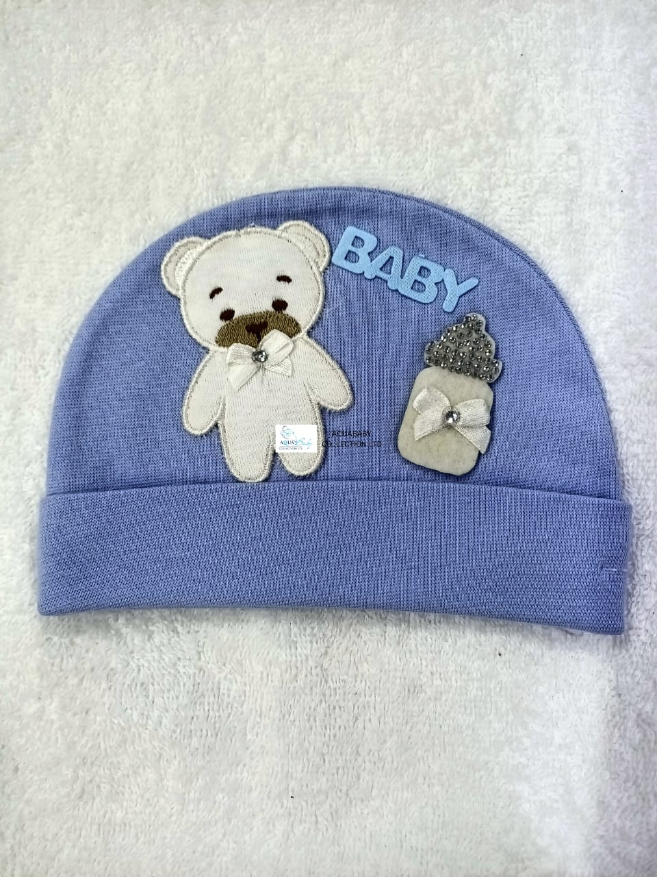 Baby Beanie with Layered Bow – Newborn Cotton Hat 0–3 Months