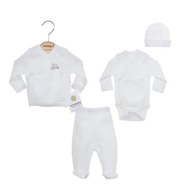 U.S. Polo Assn. Baby White Receiving Set – Soft Cotton Newborn Outfit (3-Piece, Unisex)