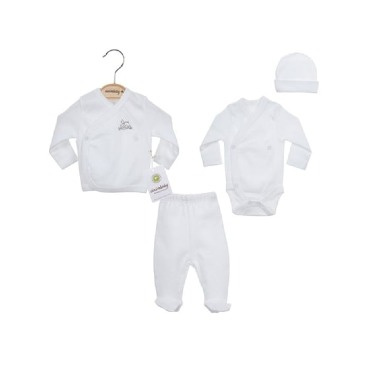 U.S. Polo Assn. Baby White Receiving Set – Soft Cotton Newborn Outfit (3-Piece, Unisex)