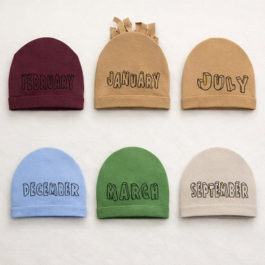 Baby Milestone Hats Set – Monthly Newborn