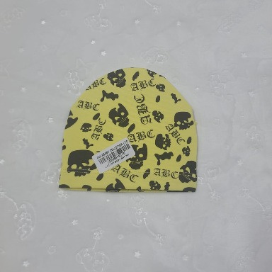 Baby Beanie Hat – Black Flying Bird Knot-Top Cotton Hat for Newborns