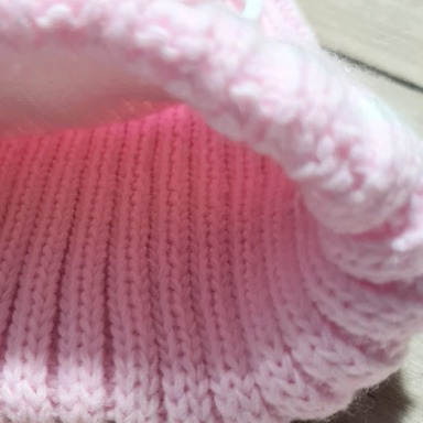 Baby Girl Knitted Bobble Hat – Pink Pom-Pom Winter Hat for Infants