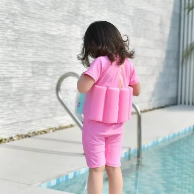 Girls' Buoyancy Swim Training Costume – Removable Foam Sticks