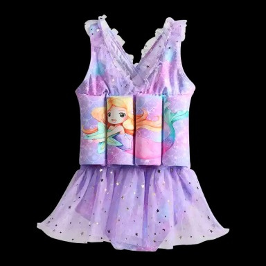 Girls’ Buoyancy Swim Suit with Removable Floats – Learn to Swim Safely