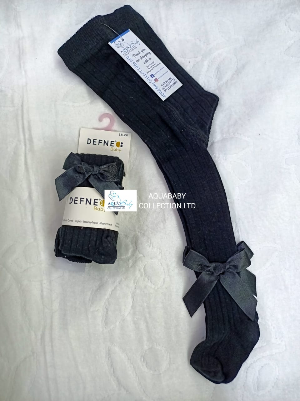 Baby Ribbed Cotton Stockings – Soft Stretch Stockings with Bow Detail