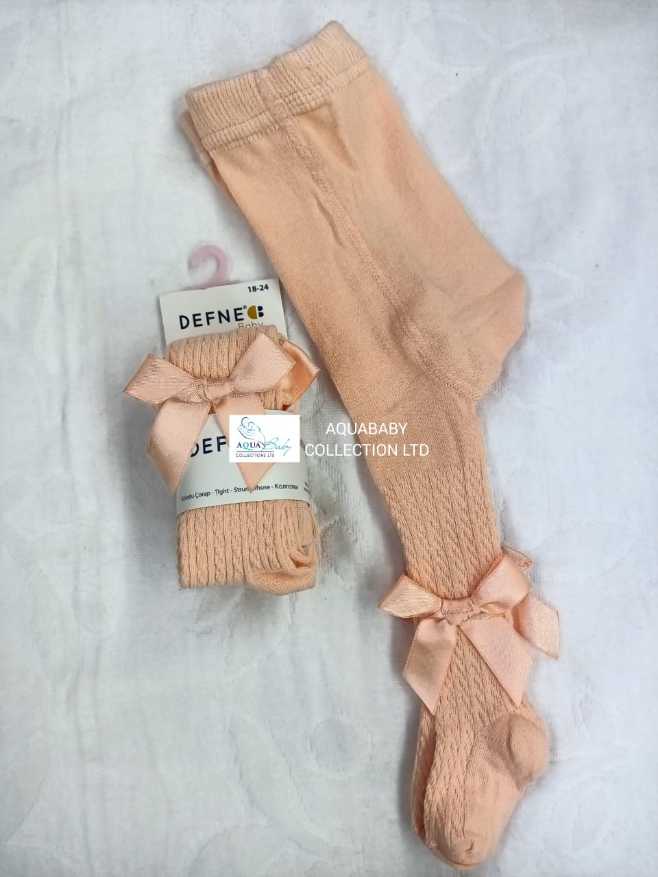 Baby Ribbed Cotton Stockings – Soft Stretch Stockings with Bow Detail