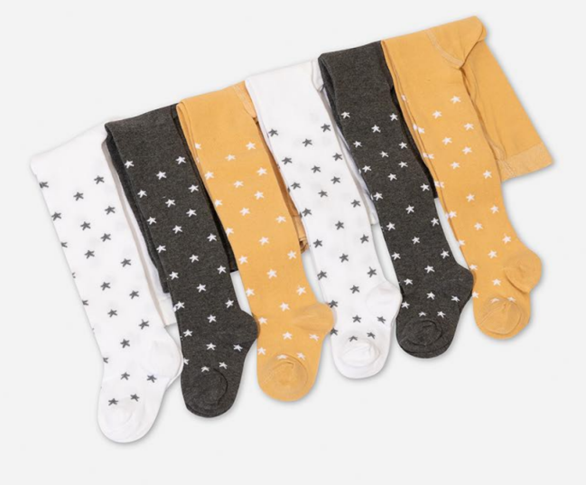 Baby Girls’ Star Pattern Stockings – Soft Cotton Stretch Hosiery