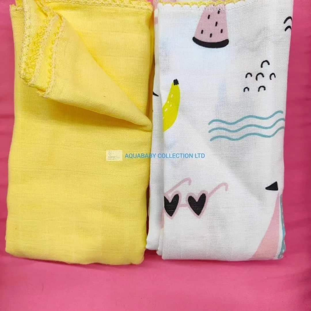Aquababy 2-Piece Muslin Swaddle Blanket Set