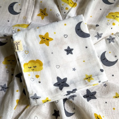 Minibird Cotton Muslin Baby Swaddle Blanket 80x100cm – Soft Breathable Newborn Wrap
