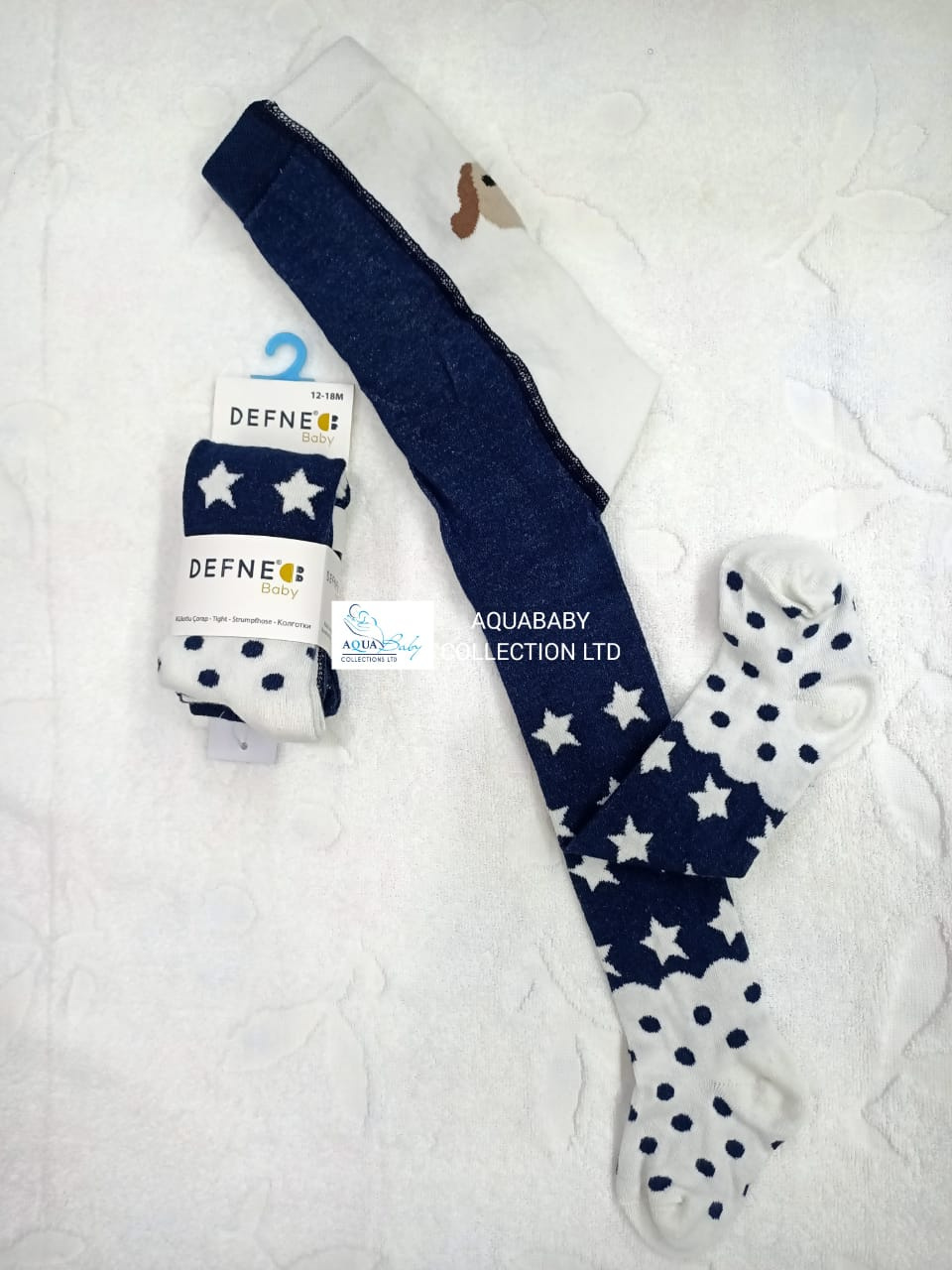 Defne Baby Infant Stockings – Star & Polka Dot Design – Single Pair
