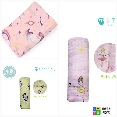 Storky Bamboo Muslin Swaddle Blanket (3-Pack)