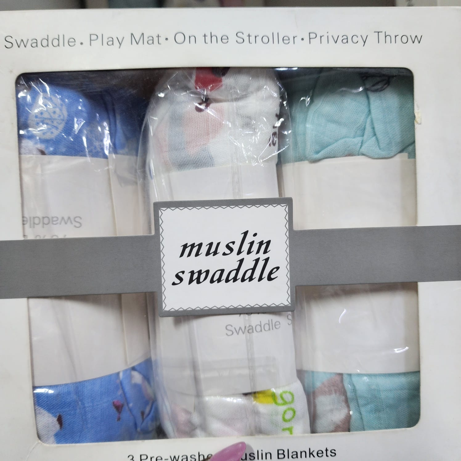 Storky Bamboo Muslin Swaddle Blanket (3-Pack)
