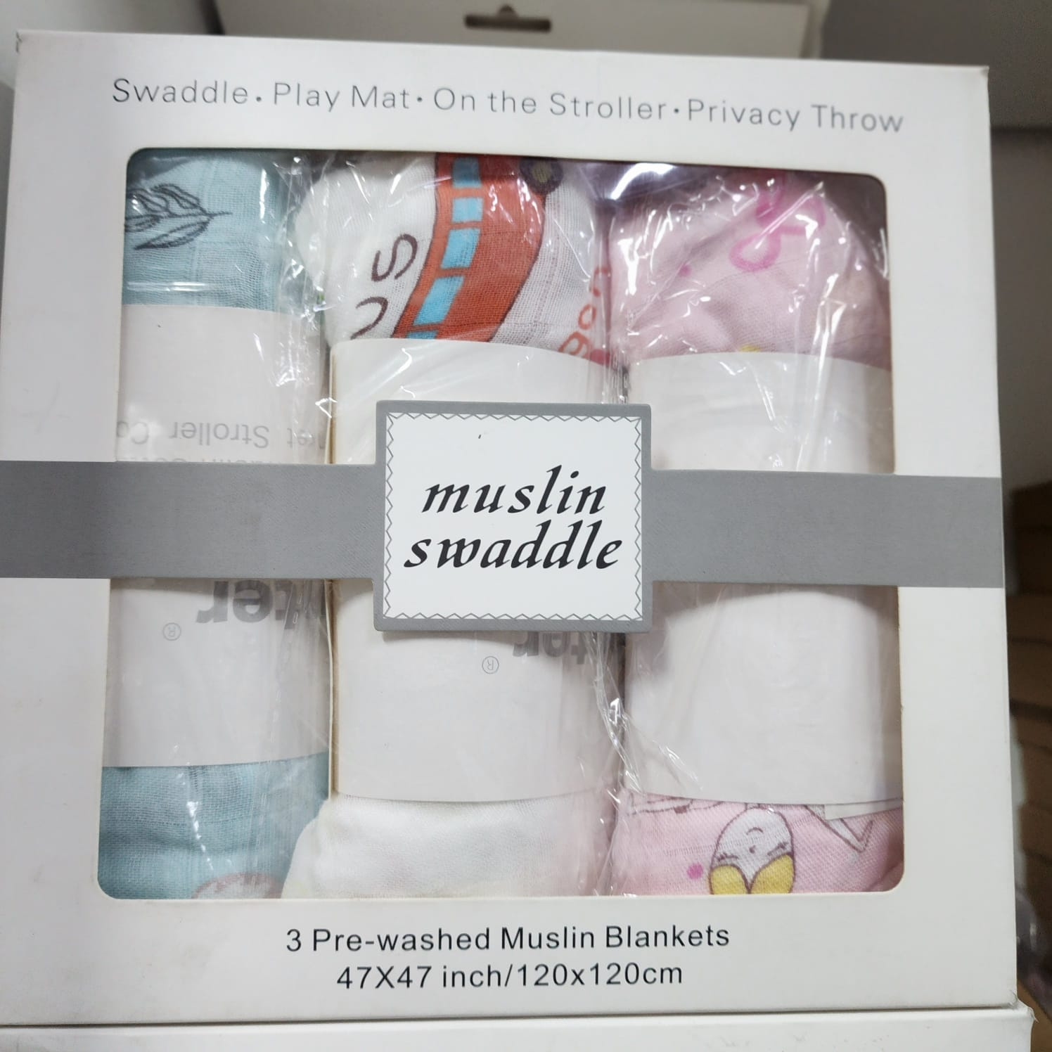 Storky Bamboo Muslin Swaddle Blanket (3-Pack)