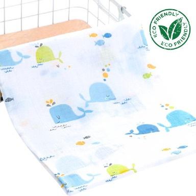 Organic Bamboo Muslin Baby Swaddle Blanket (Multi-Purpose)