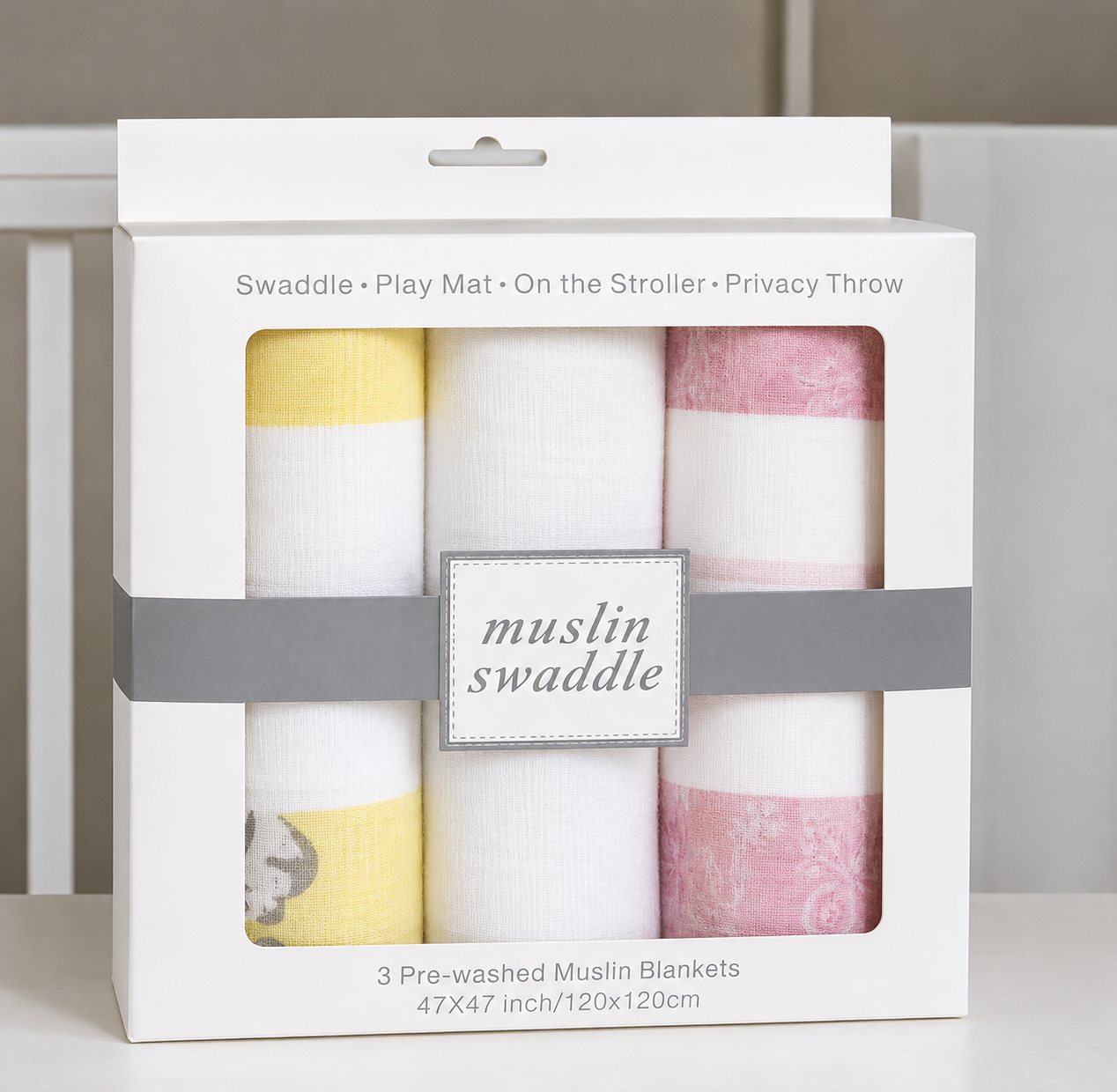 Organic Bamboo Muslin Baby Swaddle Blanket (Multi-Purpose)