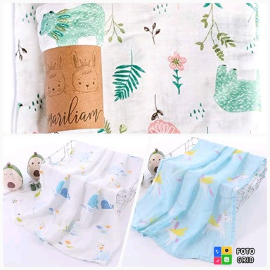 Organic Bamboo Muslin Baby Swaddle Blanket (Multi-Purpose)