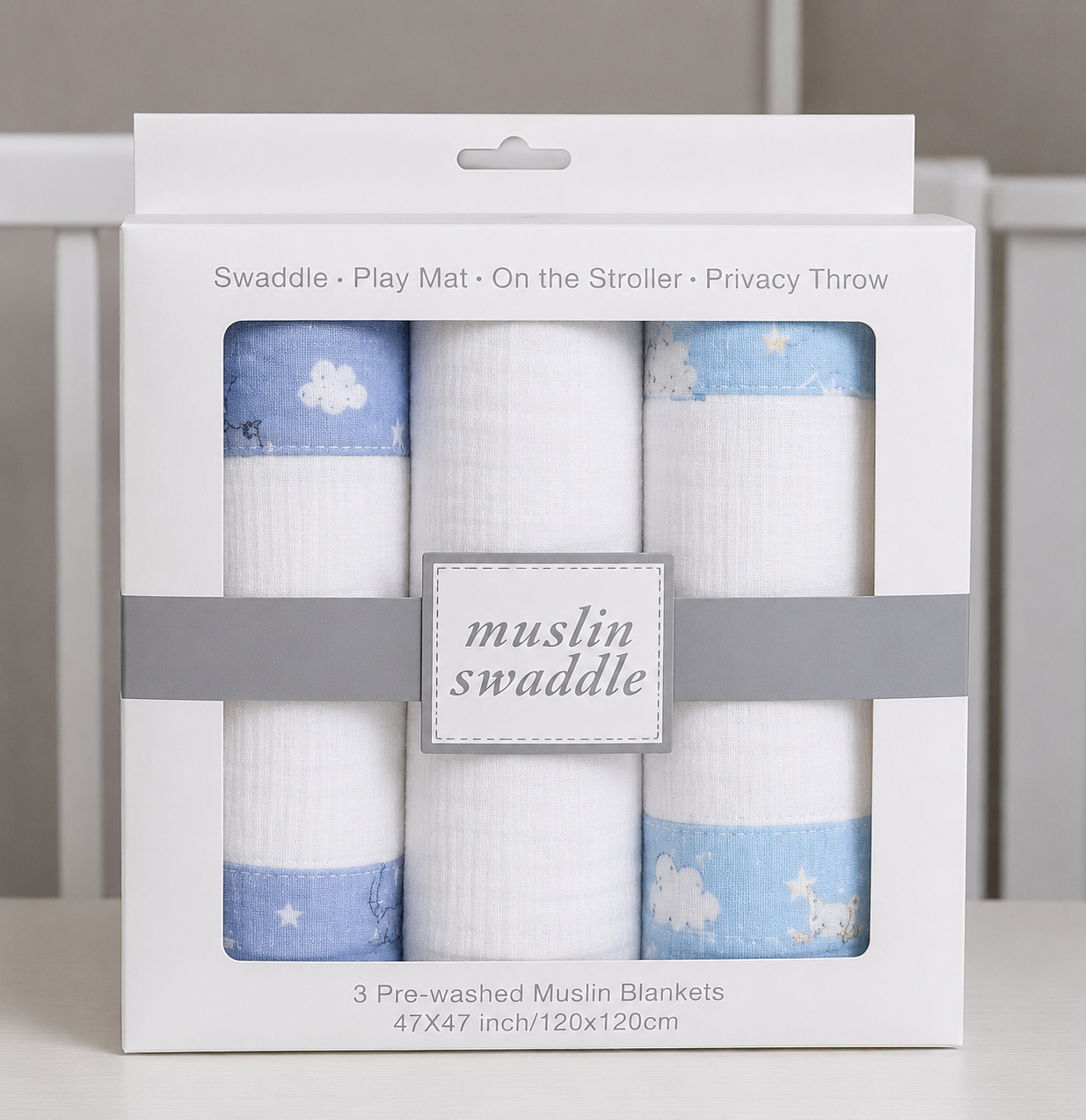 Organic Bamboo Muslin Baby Swaddle Blanket (Multi-Purpose)
