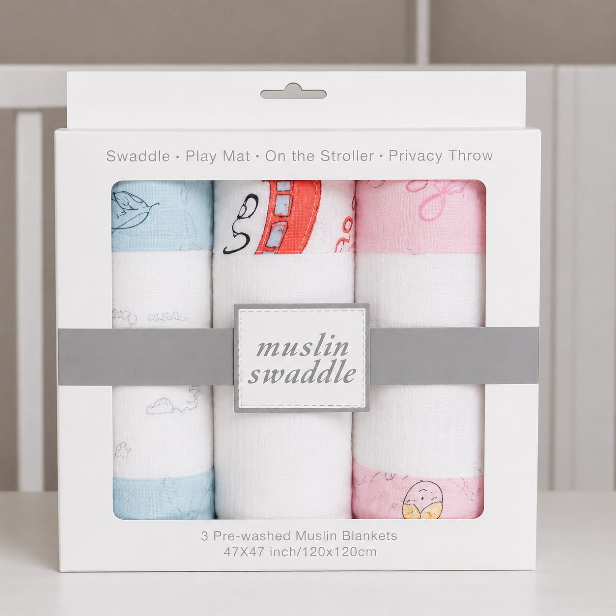 Organic Bamboo Muslin Baby Swaddle Blanket (Multi-Purpose)