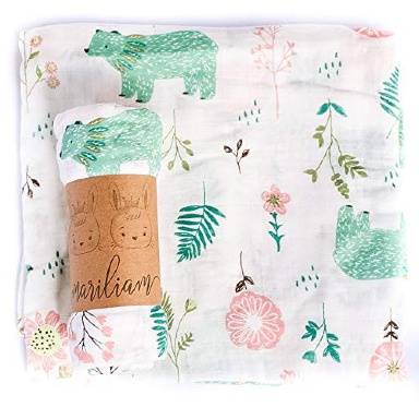 Mariliam Cotton Muslin Baby Swaddle Blanket 3-Pack – Soft & Breathable