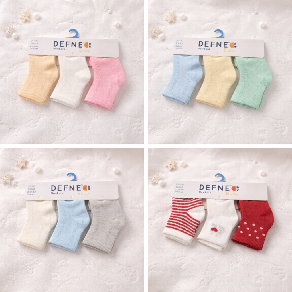 Defne Baby Cotton Infant Socks – 0–6 Months – Single Pair