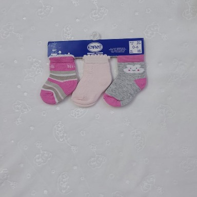 Enfant Baby Girls’ Socks 3-Pack – 0–6 Months