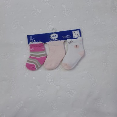Enfant Baby Girls’ Socks 3-Pack – 0–6 Months