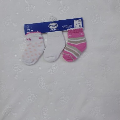 Enfant Baby Girls’ Socks 3-Pack – 0–6 Months
