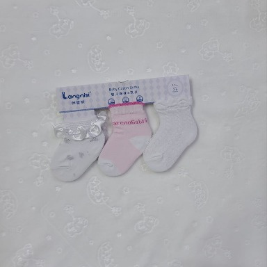 Langnisi Baby Cotton Socks 3-Pack – 0–6 Months